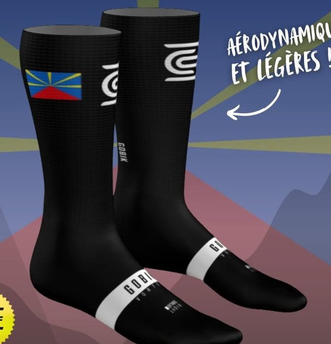Chaussettes aéro Gobik Vortex Duck au drapeau réunionnais